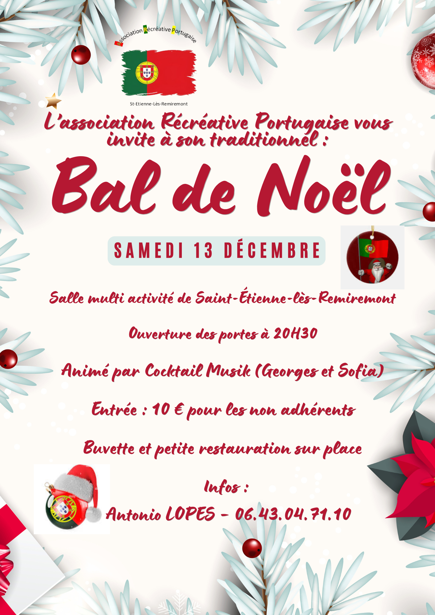 Samedi 13 décembre : bal de Noël