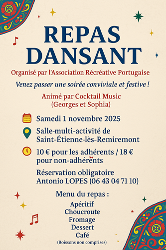 Samedi 1er novembre : repas dansant