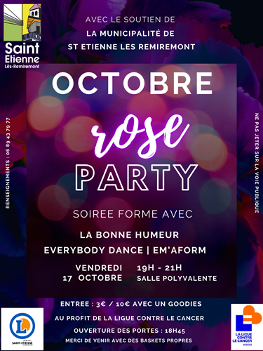 Vendredi 17 octobre : Octobre Rose party