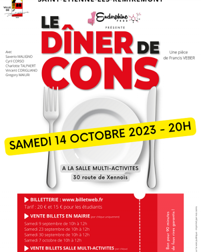 Samedi 14 octobre : Le dîner de cons